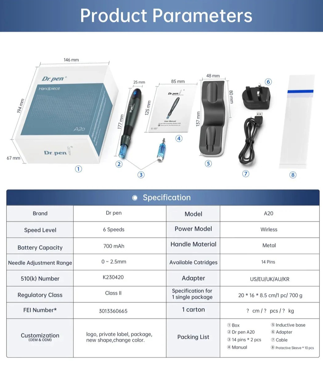 Dr.Pen A20 Microneedling Pen For Professionals